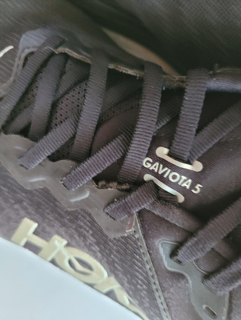 Hoka 11D Gaviota 5 Black and White Men's Athletic Running Shoes - Picture 4 of 11